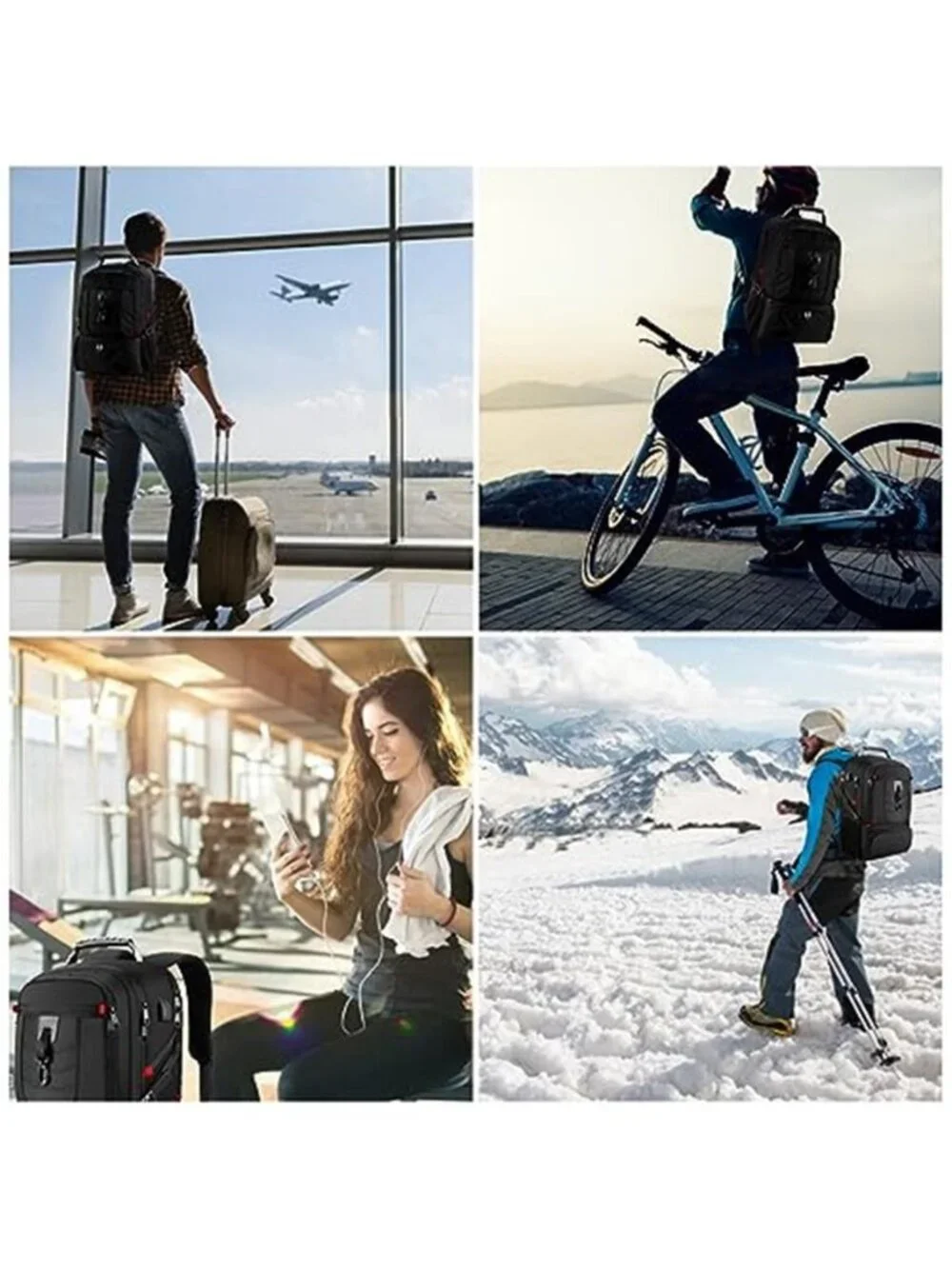 45L Travel Laptop Backpack Shoe Compartment Carry On USB Business Bag